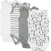 4-Pack Organic Cotton Sleeveless Bodysuits