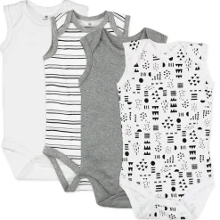 4-Pack Organic Cotton Sleeveless Bodysuits