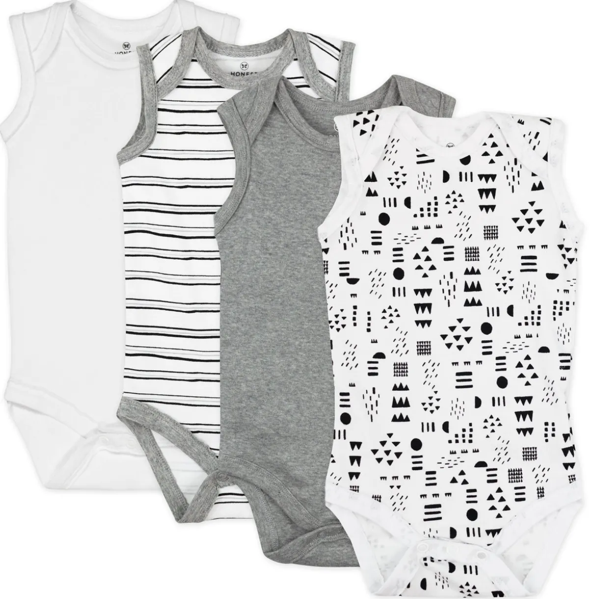 4-Pack Organic Cotton Sleeveless Bodysuits
