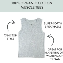 5-Pack Organic Cotton Sleeveless Muscle T-Shirts