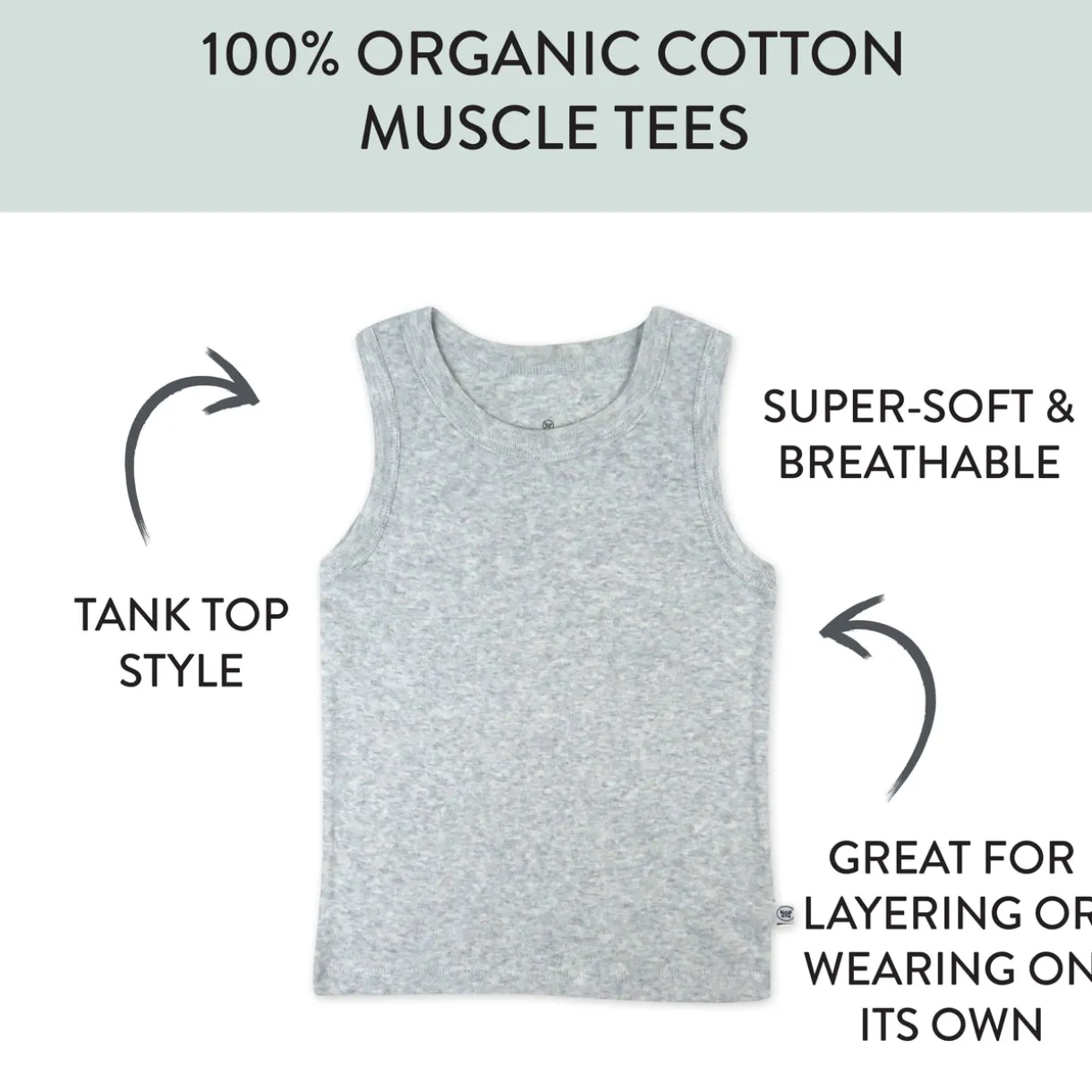 5-Pack Organic Cotton Sleeveless Muscle T-Shirts