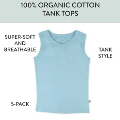 5-Pack Organic Cotton Sleeveless Muscle T-Shirts