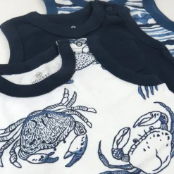 3-Pack Organic Cotton Sleeveless Rompers