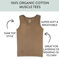 5-Pack Organic Cotton Sleeveless Muscle T-Shirts
