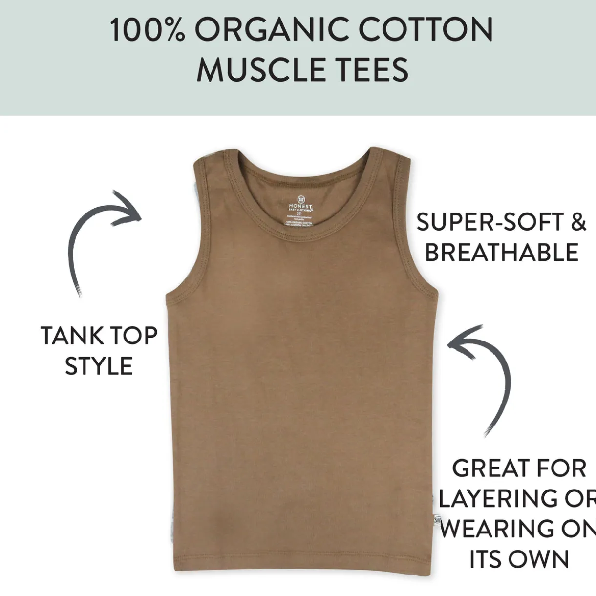 5-Pack Organic Cotton Sleeveless Muscle T-Shirts
