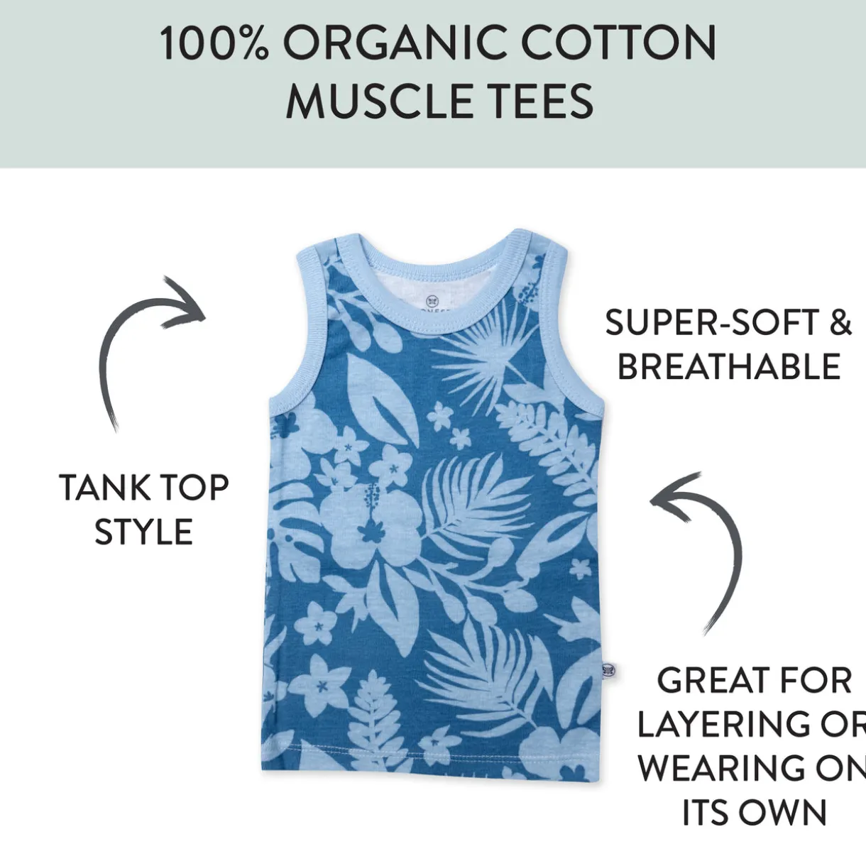 5-Pack Organic Cotton Sleeveless Muscle T-Shirts