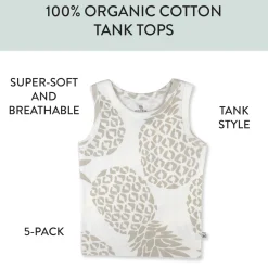 5-Pack Organic Cotton Sleeveless Muscle T-Shirts