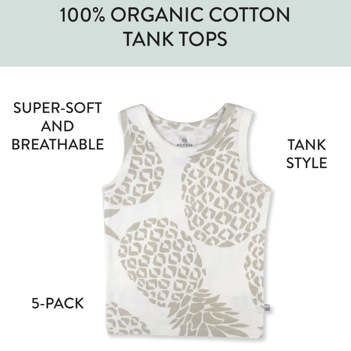 5-Pack Organic Cotton Sleeveless Muscle T-Shirts