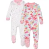 2-Pack Organic Cotton Snug-Fit Footed Pajamas