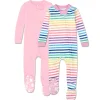 2-Pack Organic Cotton Snug-Fit Footed Pajamas