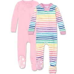 2-Pack Organic Cotton Snug-Fit Footed Pajamas