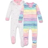 2-Pack Organic Cotton Snug-Fit Footed Pajamas