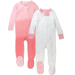 2-Pack Organic Cotton Snug-Fit Footed Pajamas