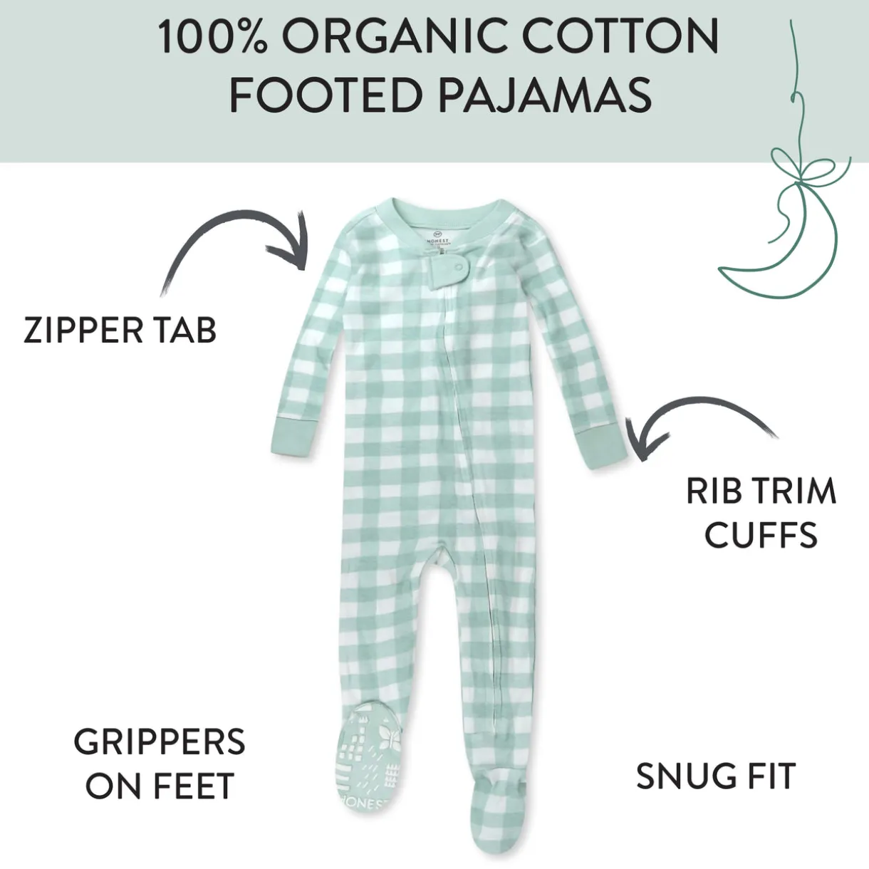 2-Pack Organic Cotton Snug-Fit Footed Pajamas