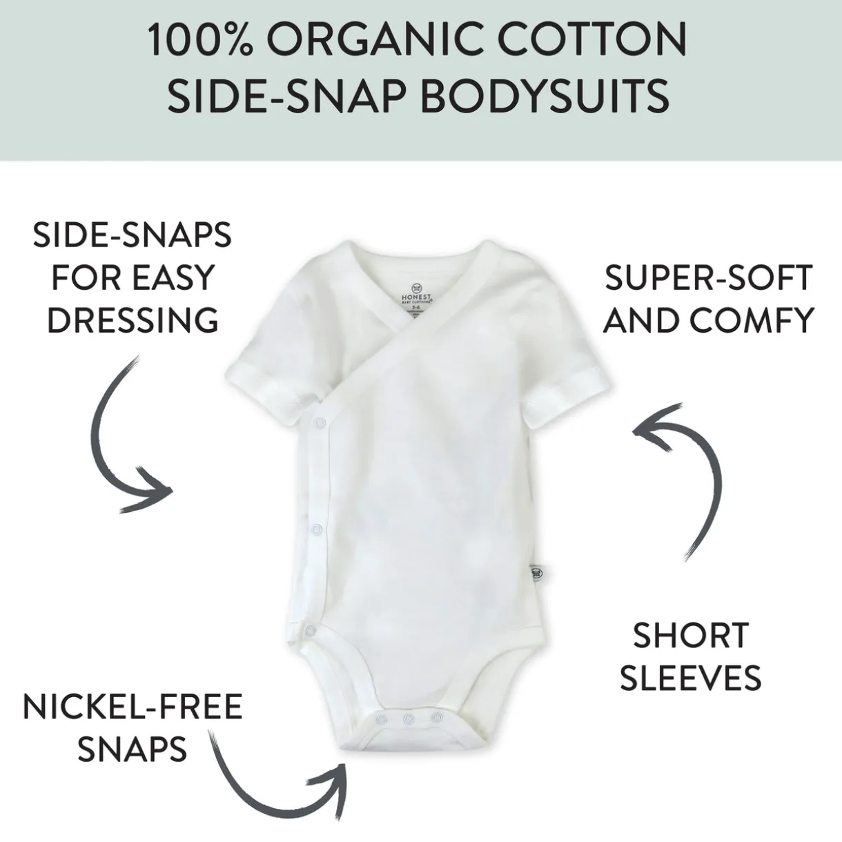 3 Pack Short Sleeve Side Snap Bodysuits