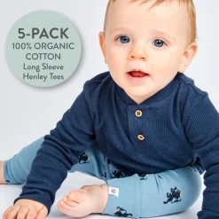 5-Pack Waffle Henley