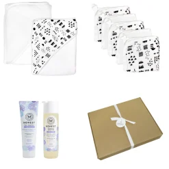 9-Piece BUBBLES & CUDDLES Organic Cotton Bath Gift Set