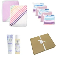 9-Piece BUBBLES & CUDDLES Organic Cotton Bath Gift Set