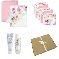 9-Piece BUBBLES & CUDDLES Organic Cotton Bath Gift Set
