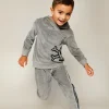 2 Piece Cozy Velour Pop Over Hoodie and Sweatpant Set
