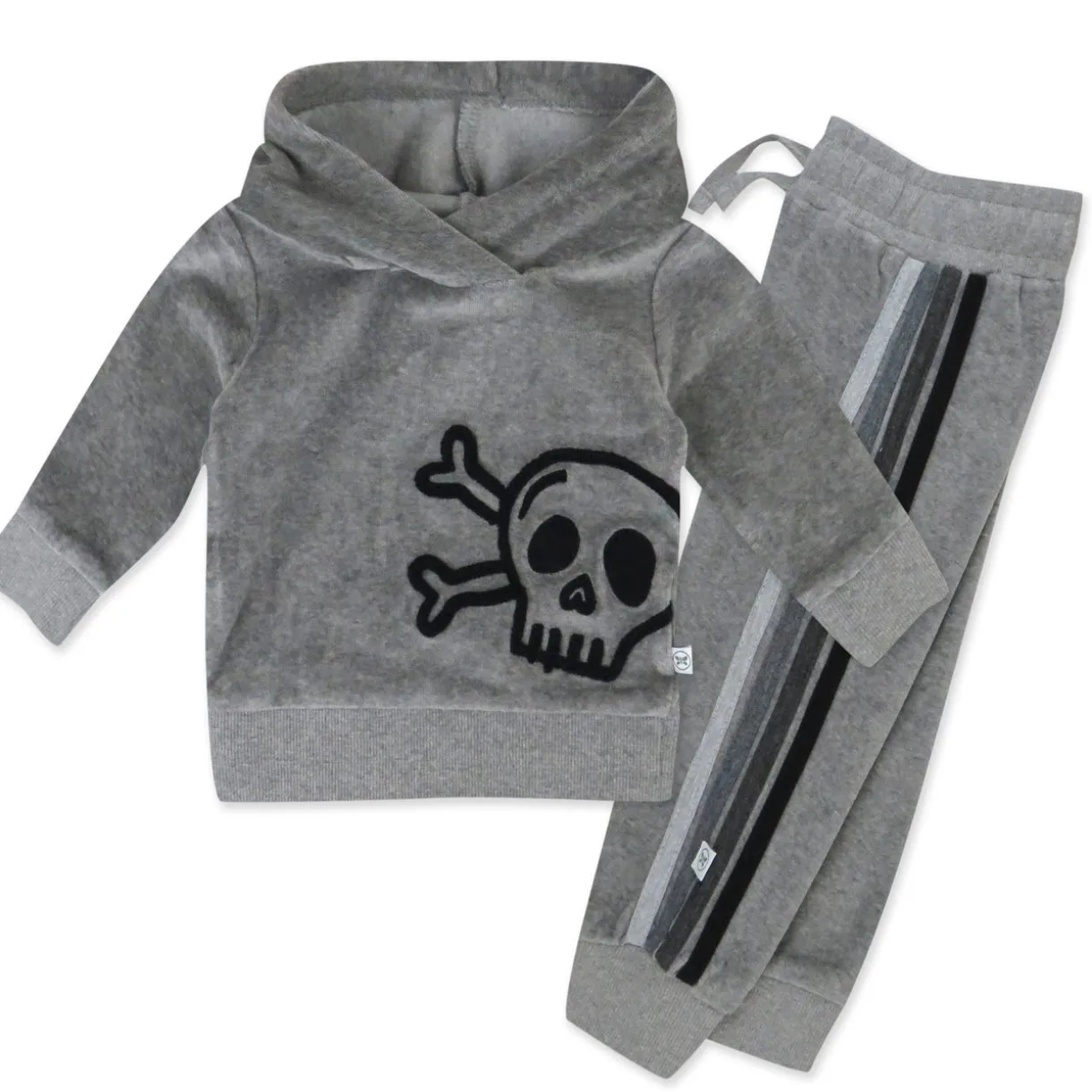 2 Piece Cozy Velour Pop Over Hoodie and Sweatpant Set
