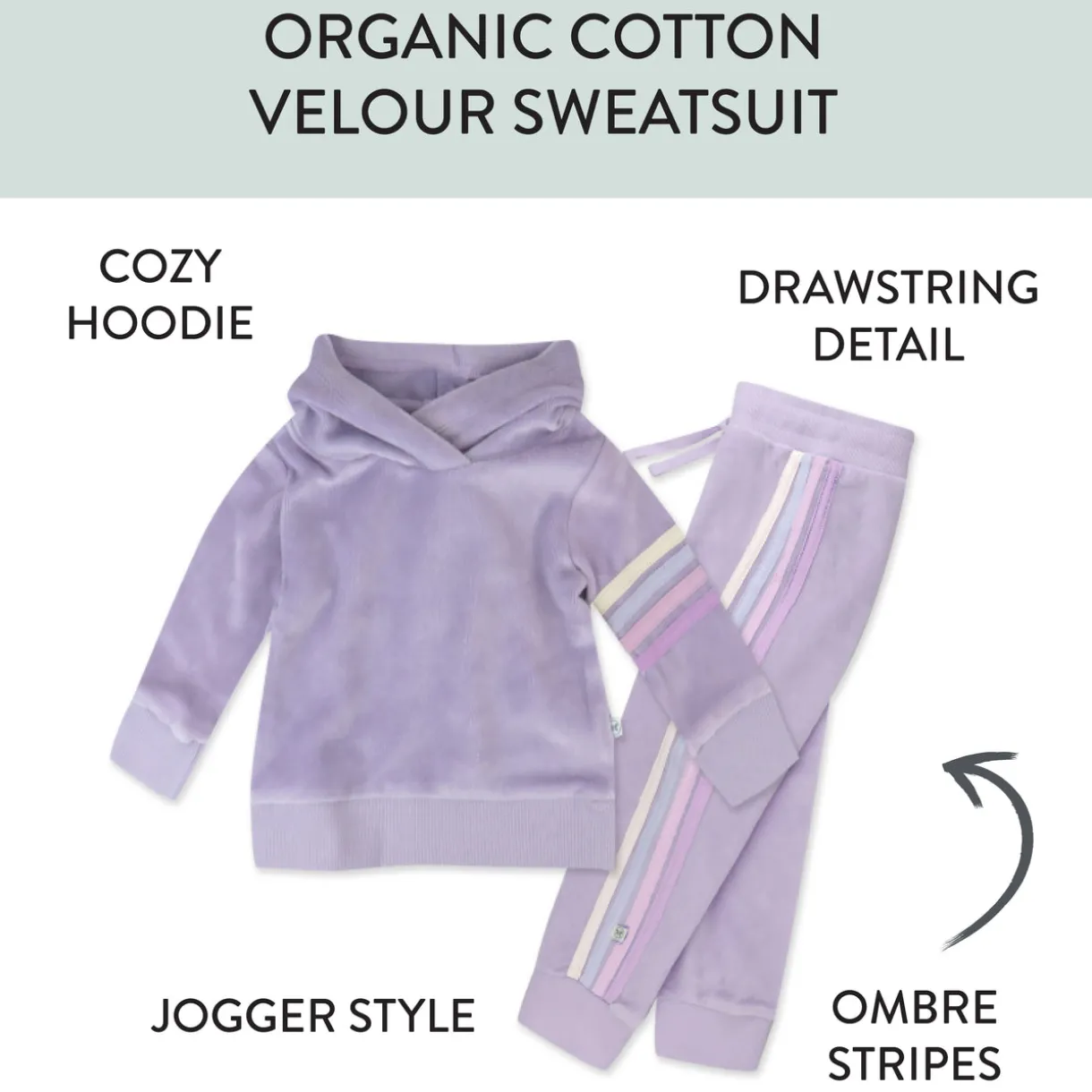 2 Piece Cozy Velour Pop Over Hoodie and Sweatpant Set