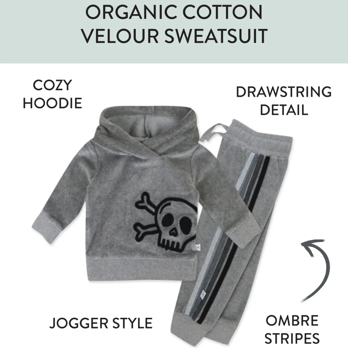 2 Piece Cozy Velour Pop Over Hoodie and Sweatpant Set