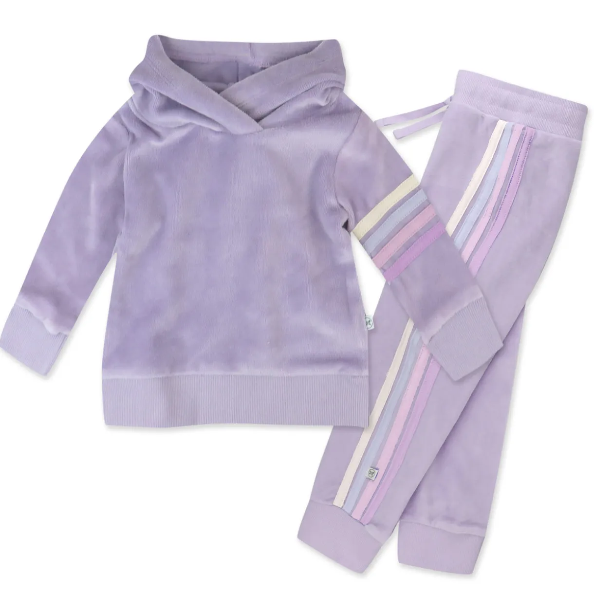 2 Piece Cozy Velour Pop Over Hoodie and Sweatpant Set