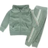 2 Piece Cozy Velour Zip Front Hoodie and Sweatpant Set