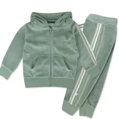 2 Piece Cozy Velour Zip Front Hoodie and Sweatpant Set