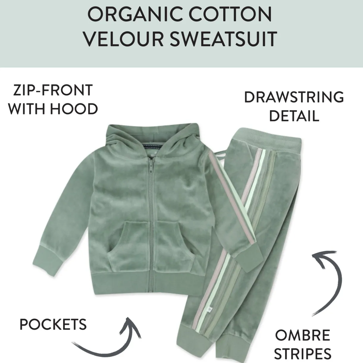 2 Piece Cozy Velour Zip Front Hoodie and Sweatpant Set