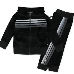 2 Piece Cozy Velour Zip Front Hoodie and Sweatpant Set