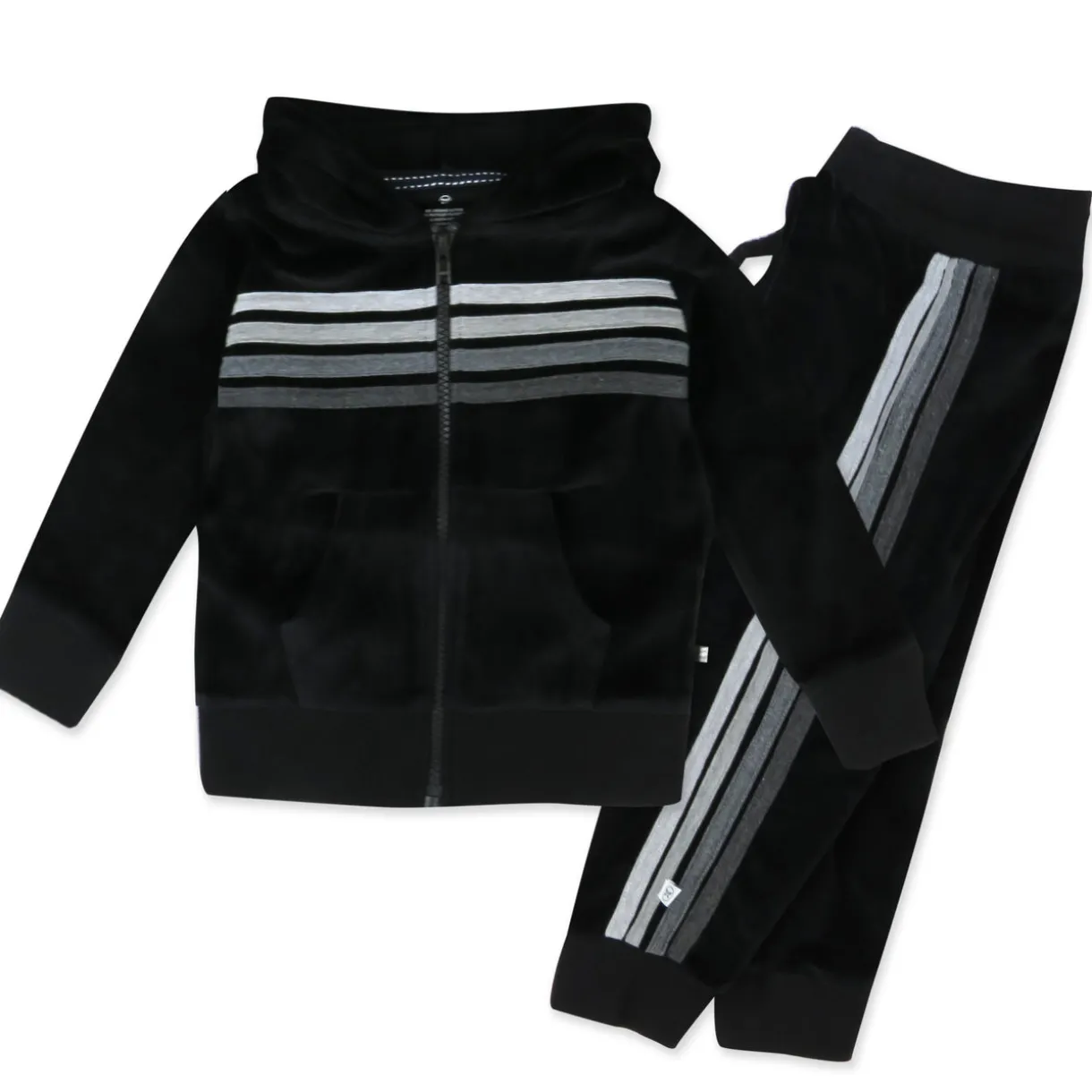 2 Piece Cozy Velour Zip Front Hoodie and Sweatpant Set