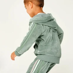2 Piece Cozy Velour Zip Front Hoodie and Sweatpant Set