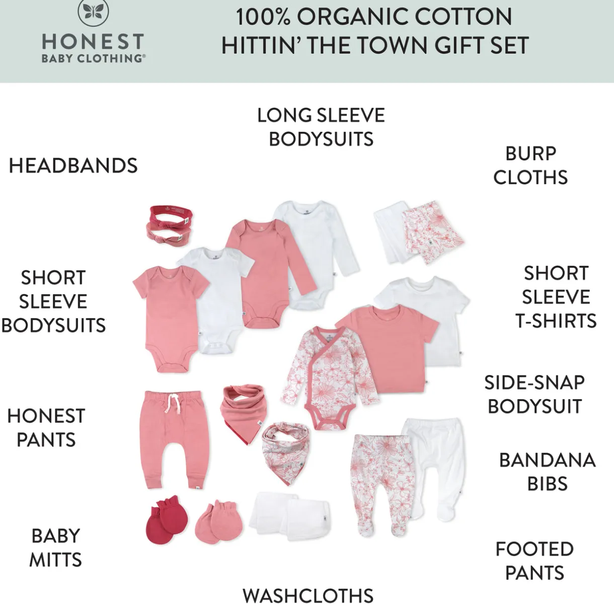 20-Piece HITTIN THE TOWN Organic Cotton Gift Set