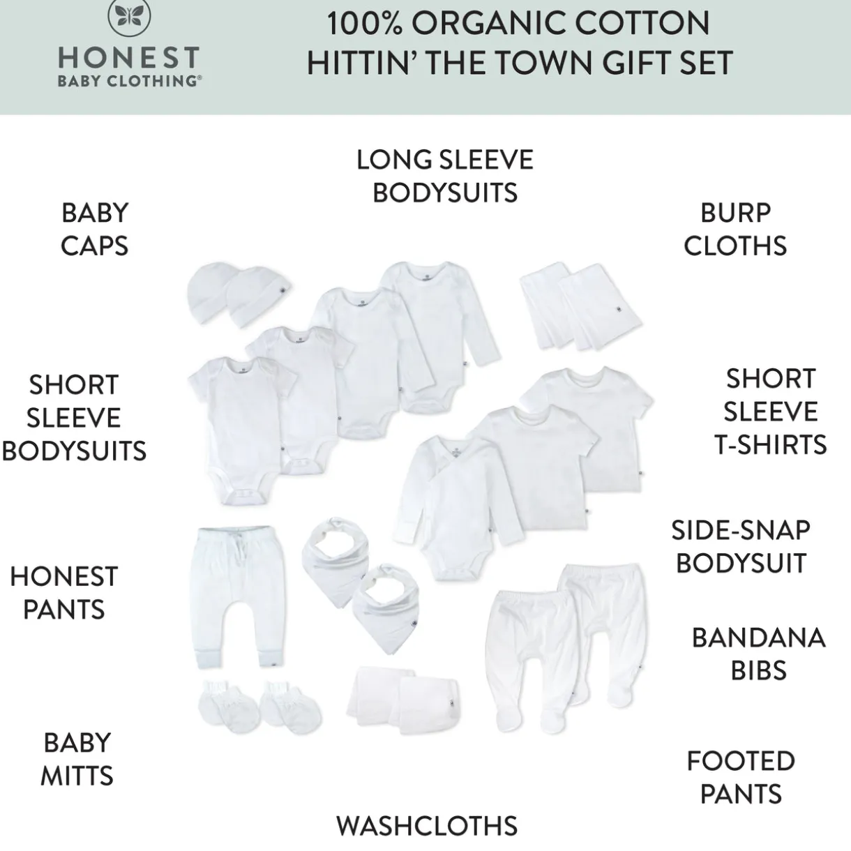 20-Piece HITTIN THE TOWN Organic Cotton Gift Set