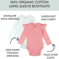2-Piece Long Sleeve and Ruffle Shoulder Side Snap Bodysuits
