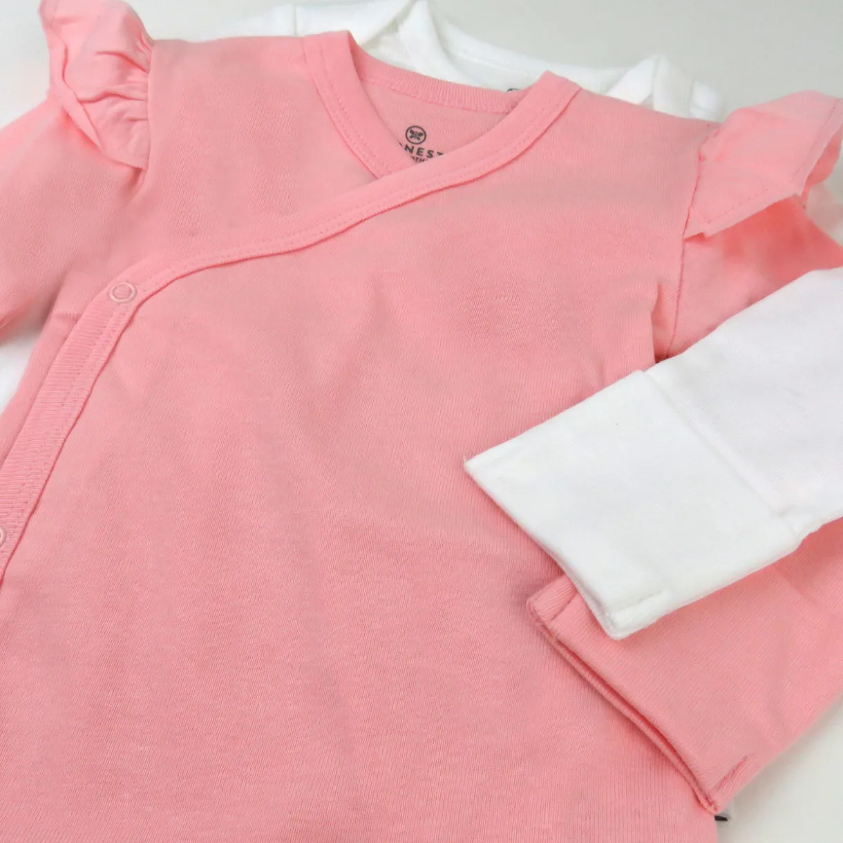 2-Piece Long Sleeve and Ruffle Shoulder Side Snap Bodysuits