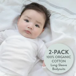 2-Piece Long Sleeve Organic Cotton Bodysuit & Side Snap Bodysuit