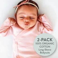 2-Piece Long Sleeve Organic Cotton Bodysuit & Side Snap Bodysuit