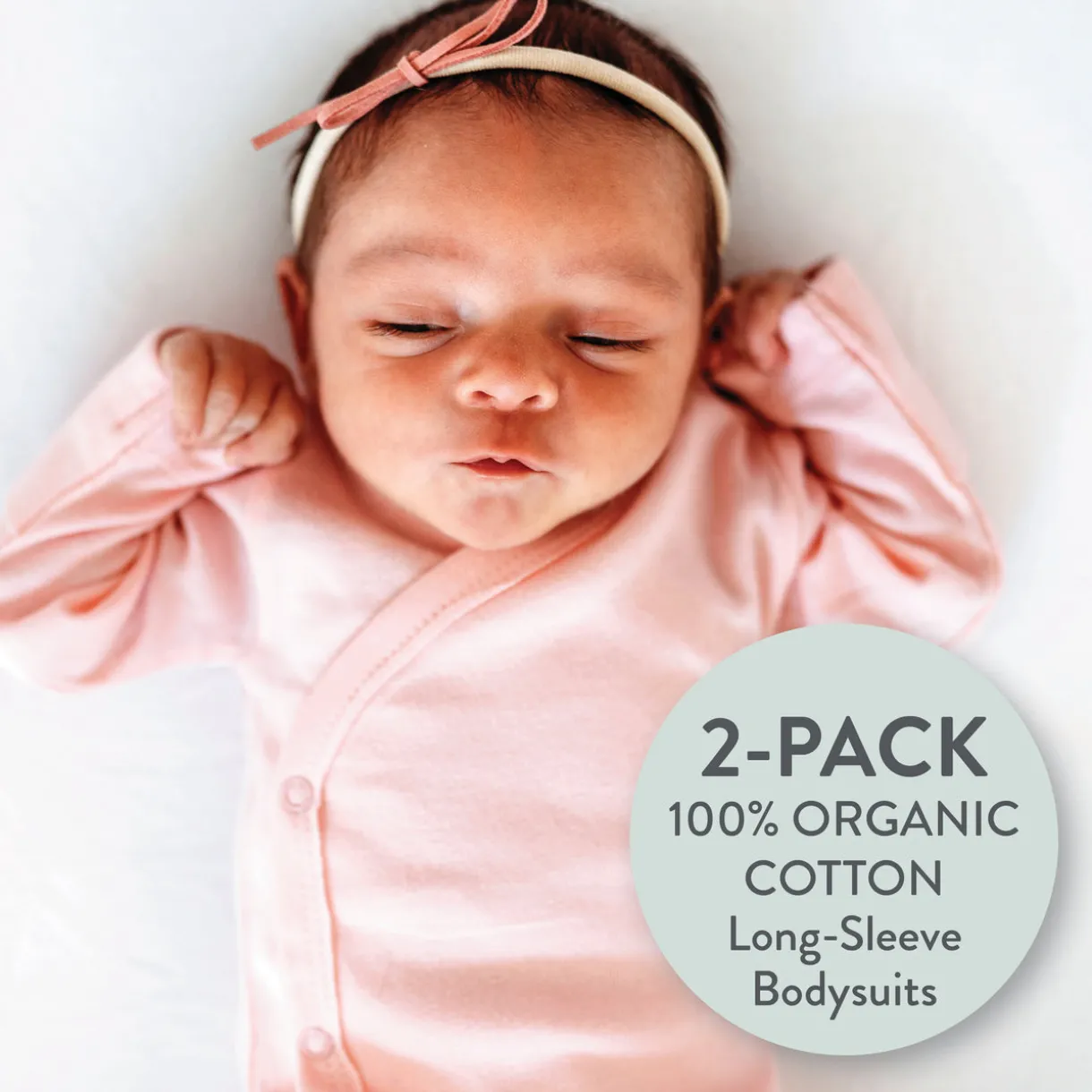 2-Piece Long Sleeve Organic Cotton Bodysuit & Side Snap Bodysuit