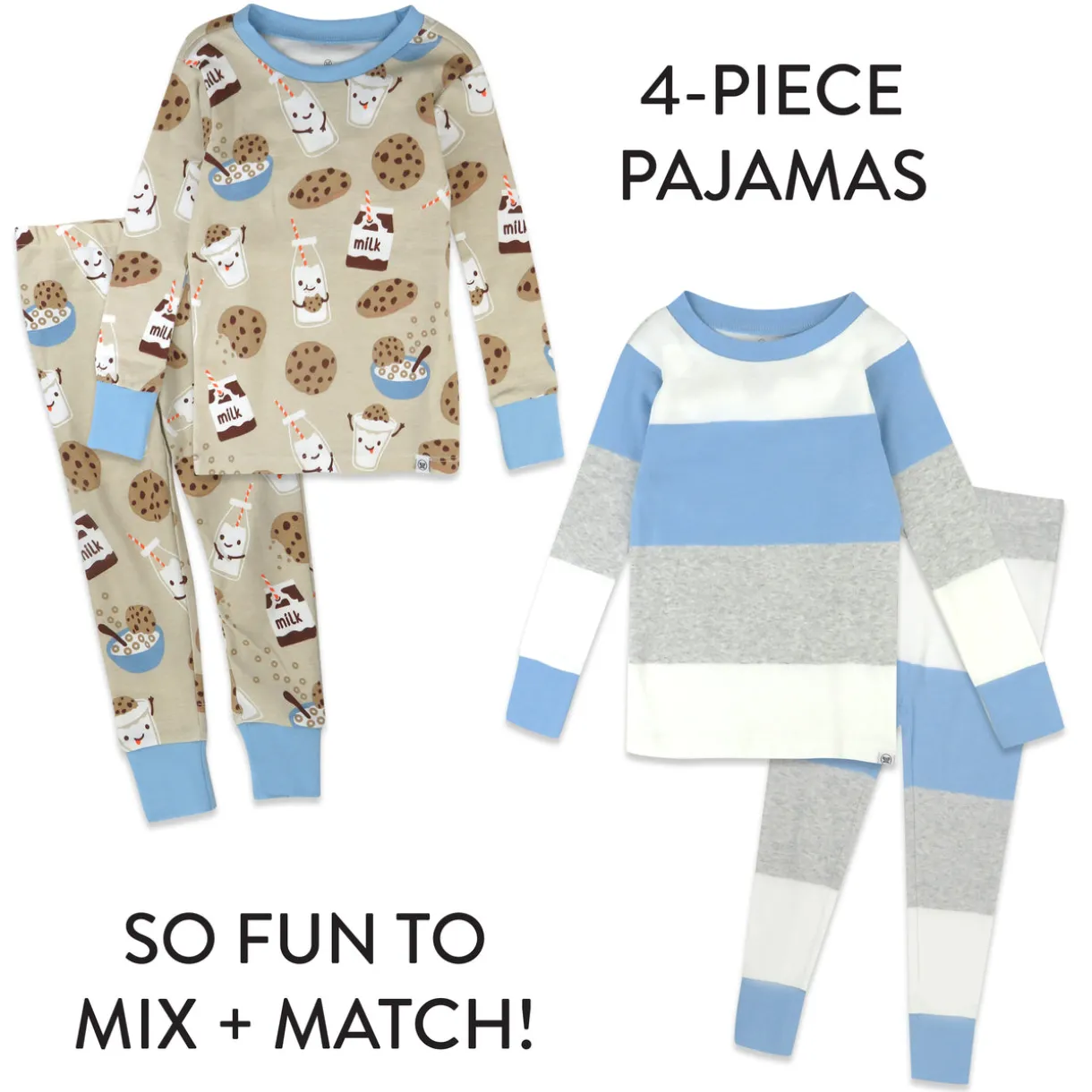 4-Piece Long Sleeve PJ Set