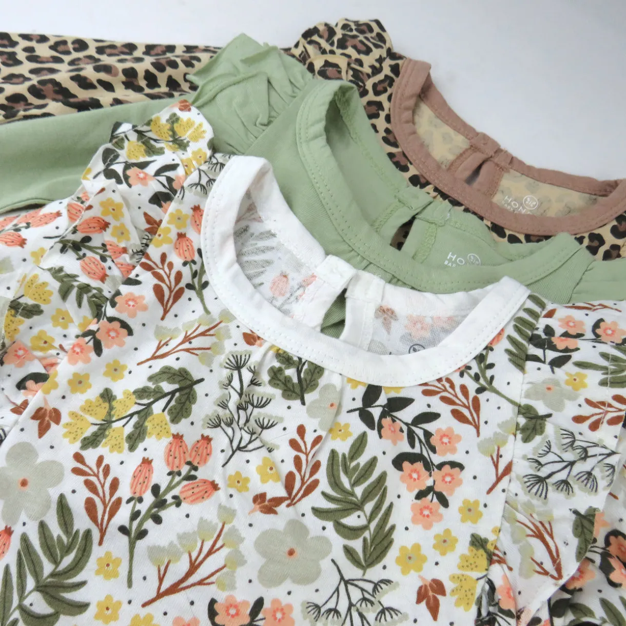 3-Piece Long Sleeve Ruffle T-Shirts