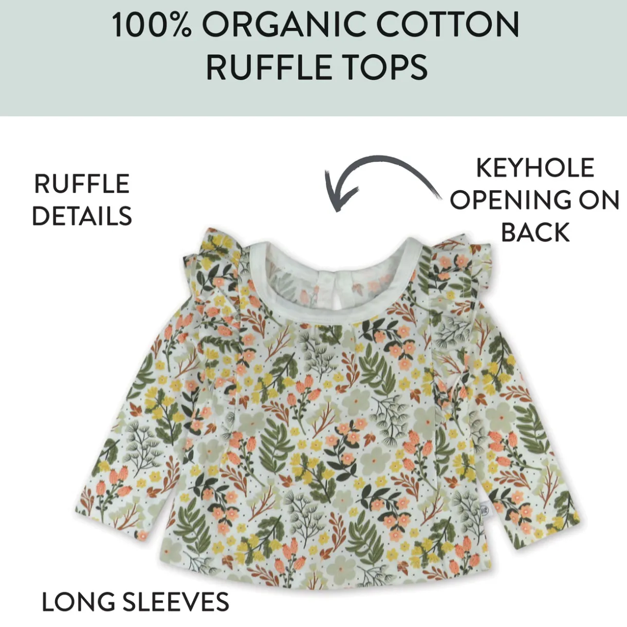 3-Piece Long Sleeve Ruffle T-Shirts