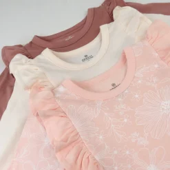 3-Piece Long Sleeve Ruffle T-Shirts