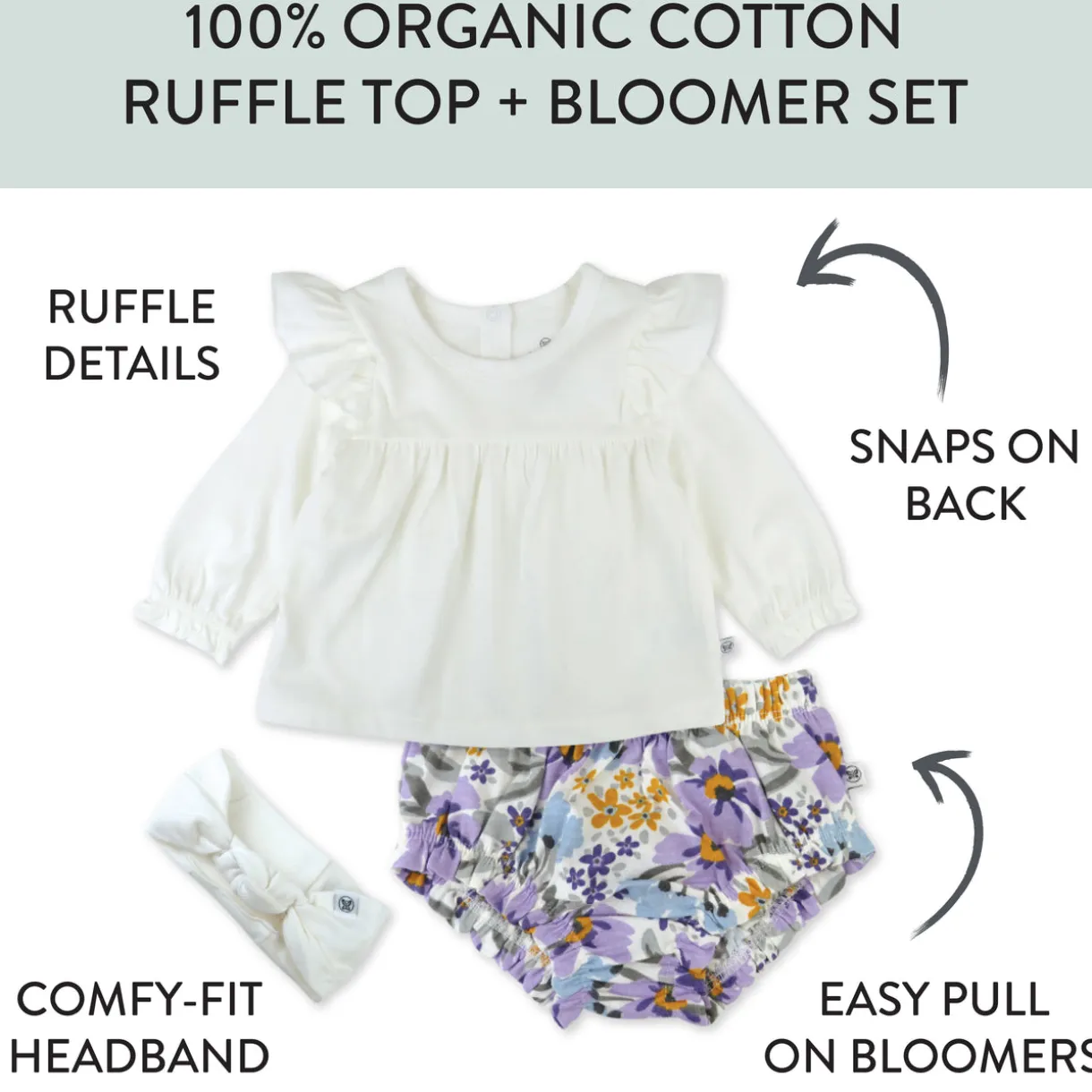 3-Piece Novelty Top, Bloomer & Headband Set