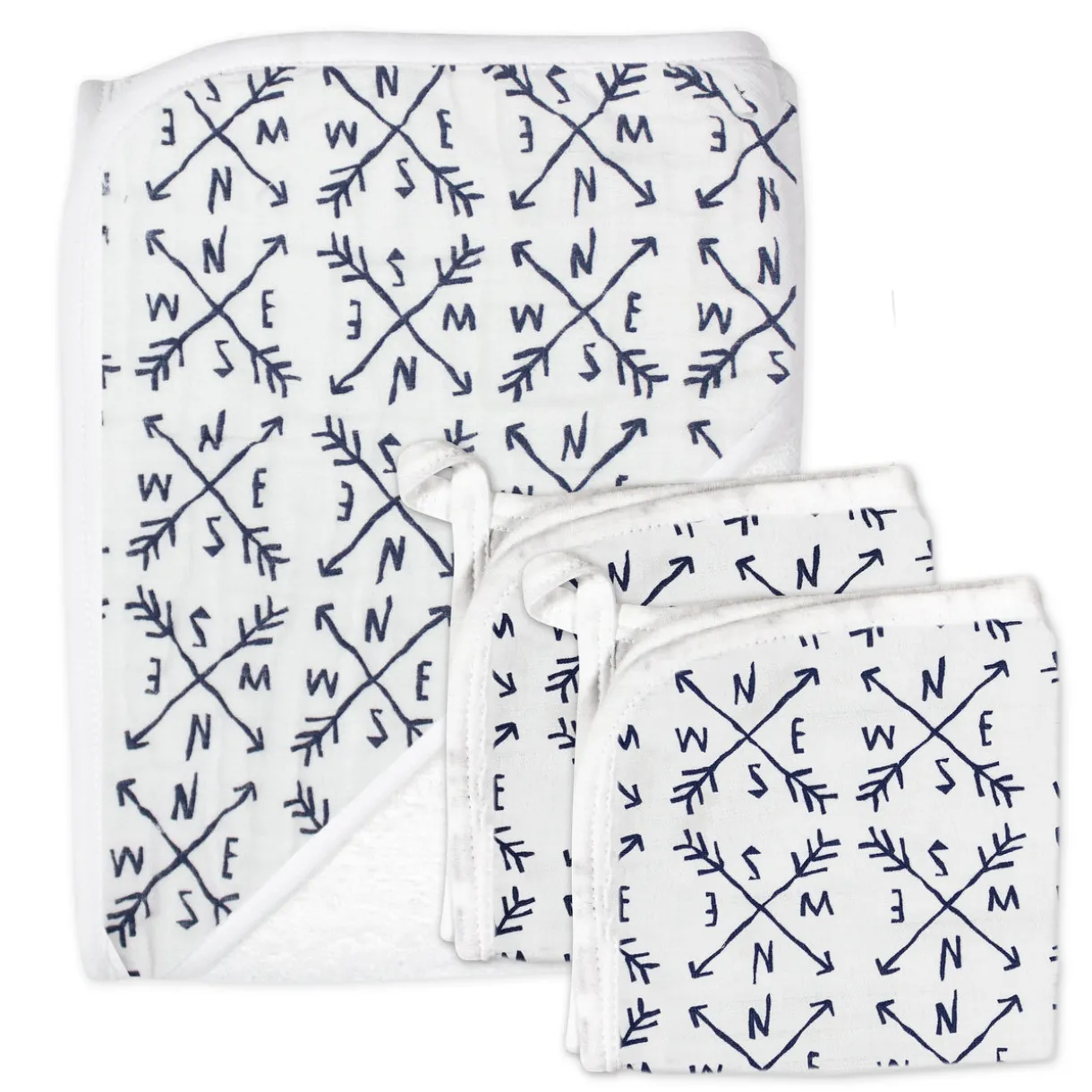 3-Piece Organic Cotton Hooded Towel Set