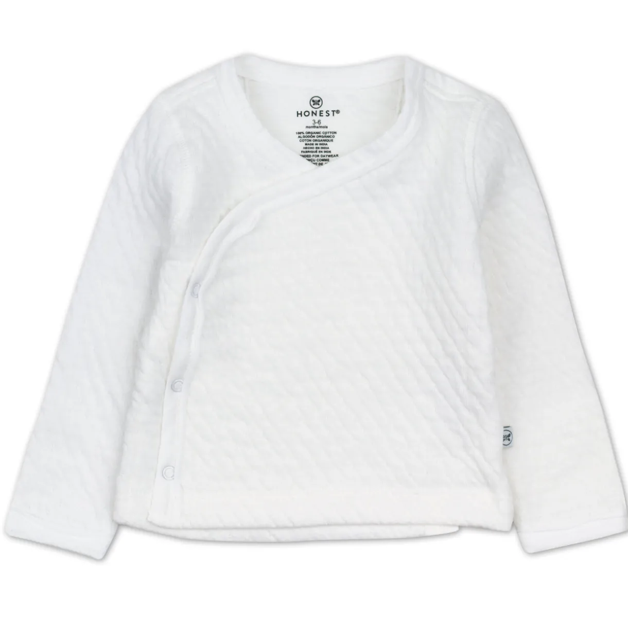 2-Piece Organic Cotton Matelassé Side-Snap Top and Pant Set