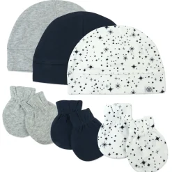 6-Piece Organic Cotton Mitt and Hat Set