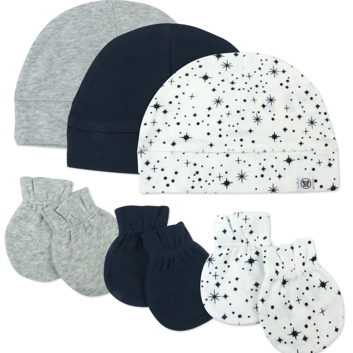 6-Piece Organic Cotton Mitt and Hat Set